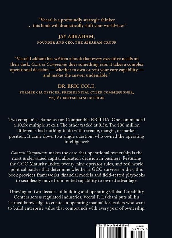 Control Compounds back cover with endorsements from Jay Abraham and Dr. Eric Cole and the book's positioning copy